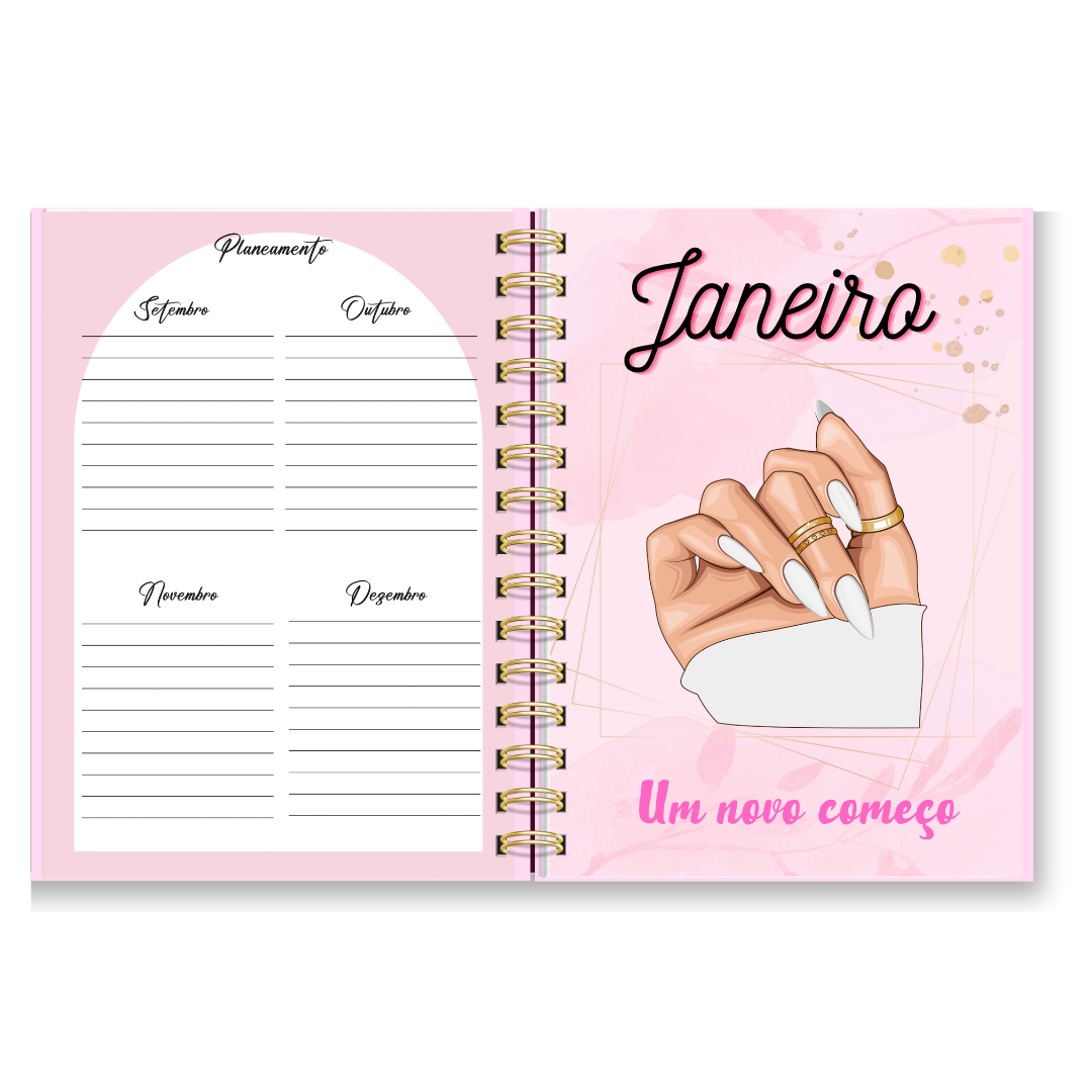 Agenda tema Nail Design Vista Semanal
