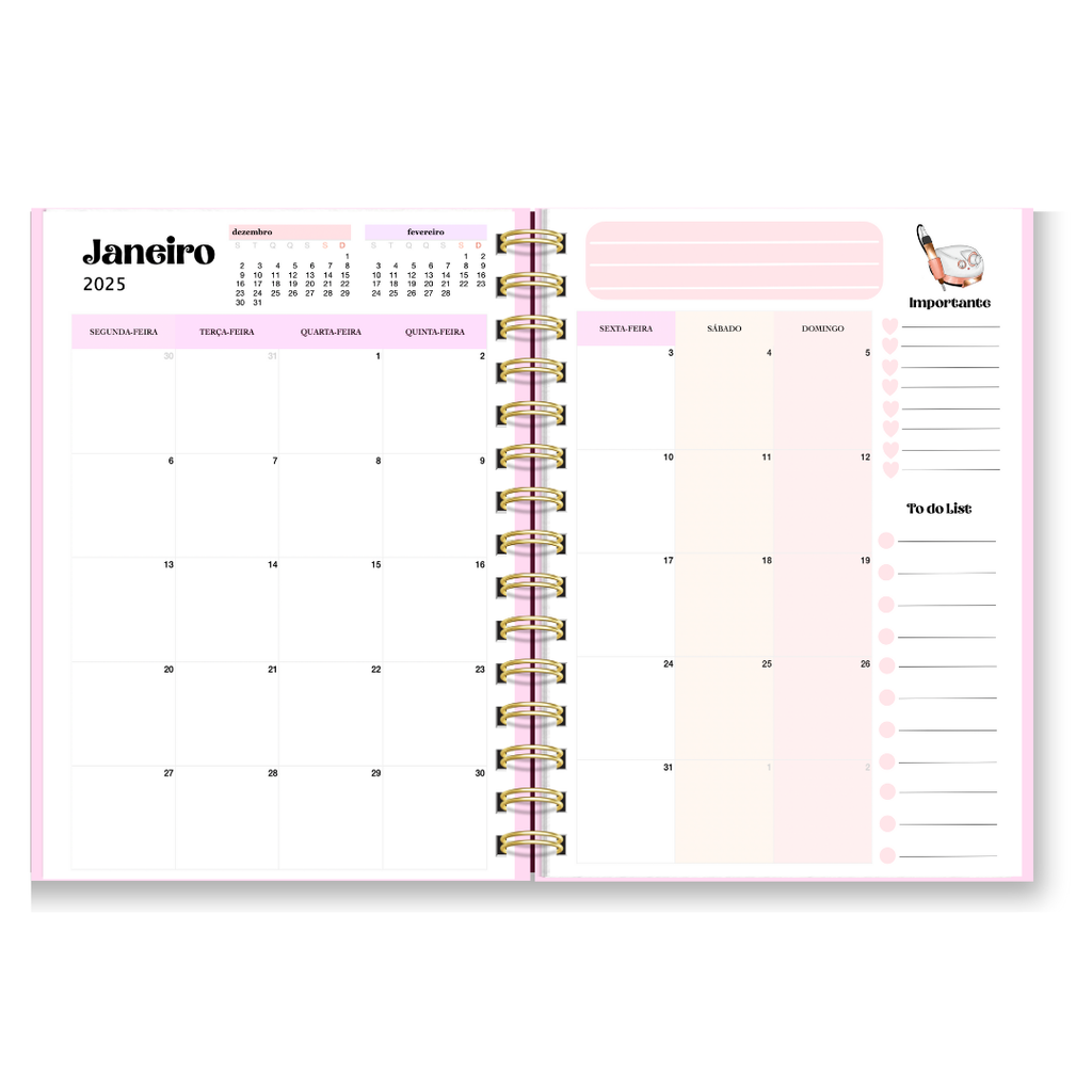 Agenda tema Nail Design Vista Semanal