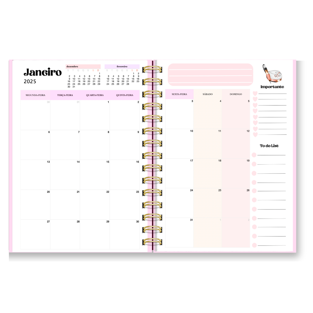 Agenda tema Nail Design Vista Semanal