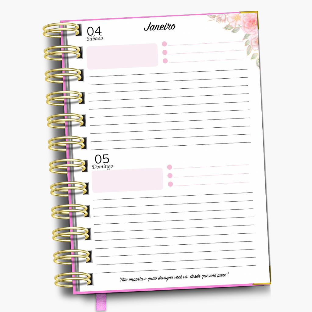 Agenda diária Pink Cake - Tema pastelaria bolos e doces