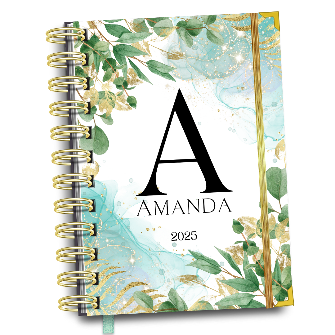 Agenda Personalizada Monograma Verde