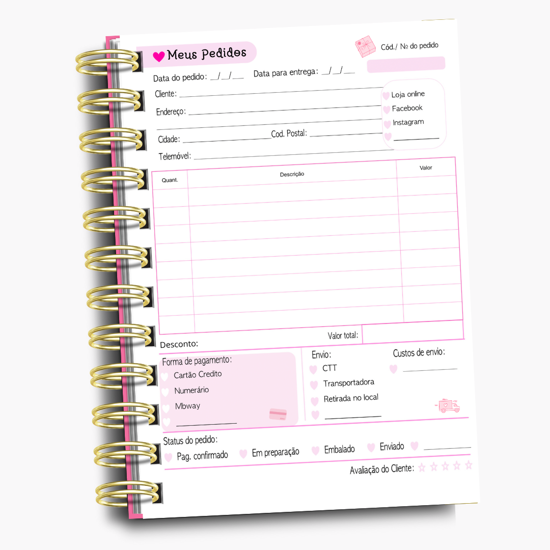 Caderno de Pedidos e Encomendas