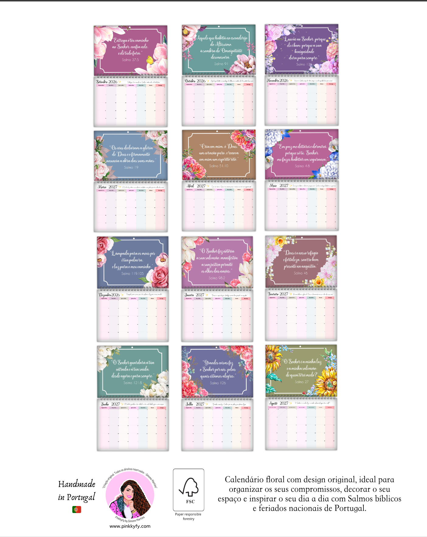 Calendário 2026/2027 Salmos Bíblicos