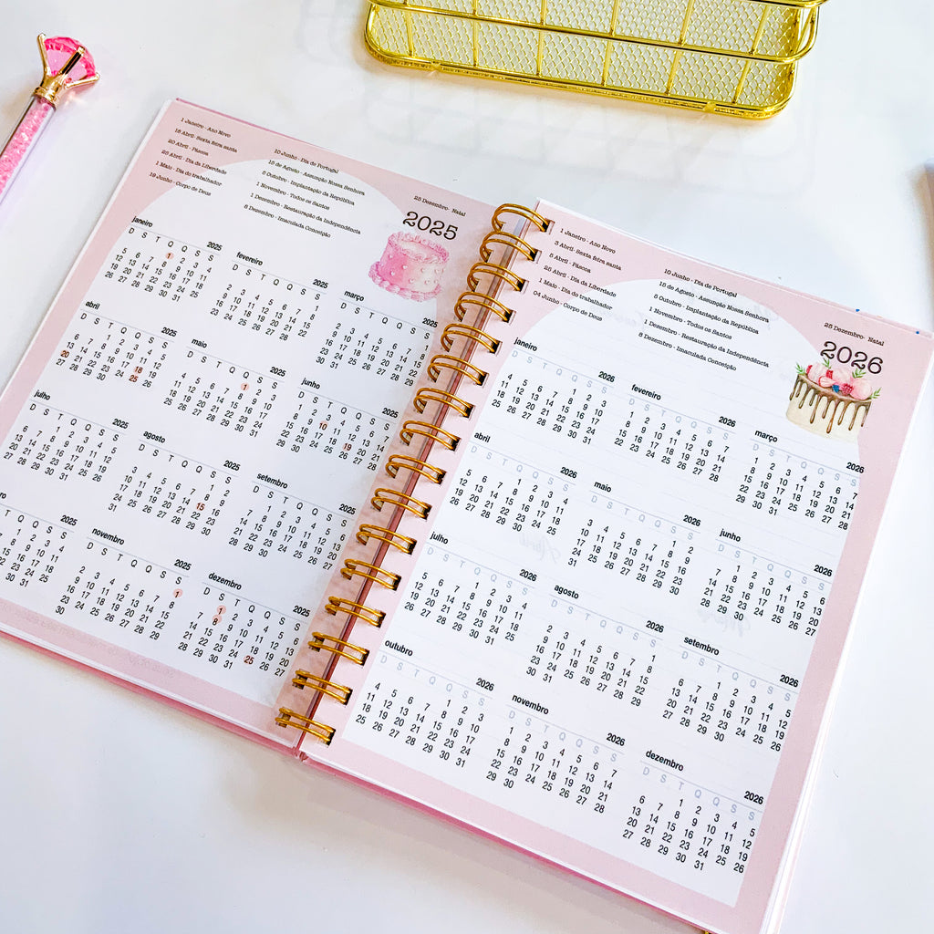 Agenda Tema Bolos Cake  2025 Semanal