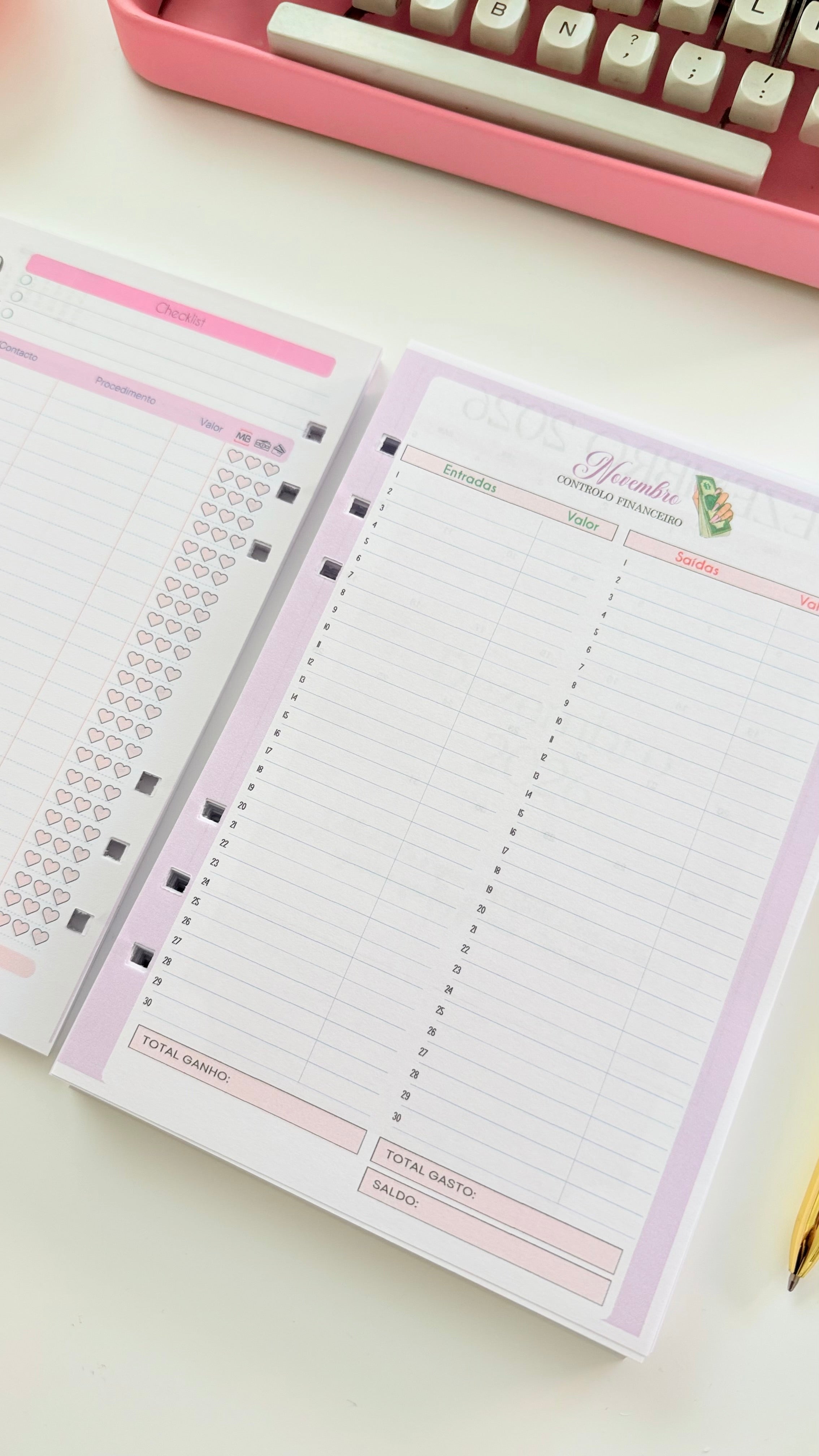 Recarga de agenda de marcações para caderno inteligente de disco e fichários