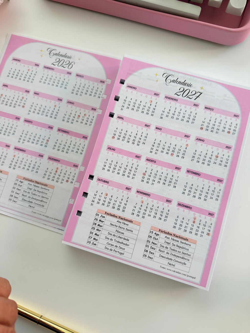 Recarga de agenda de marcações para caderno inteligente de disco e fichários