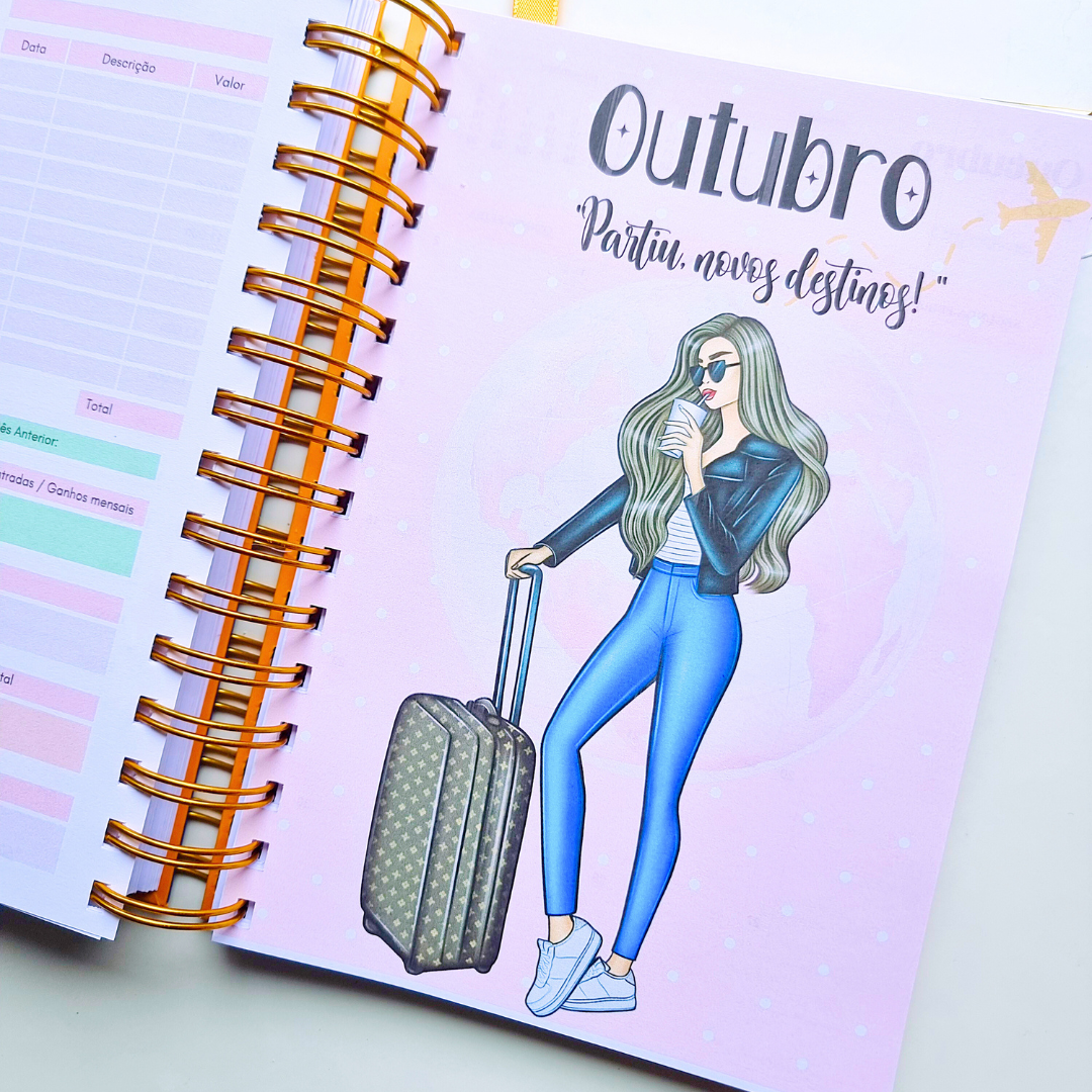Agenda tema viagem Live, Love, Travel