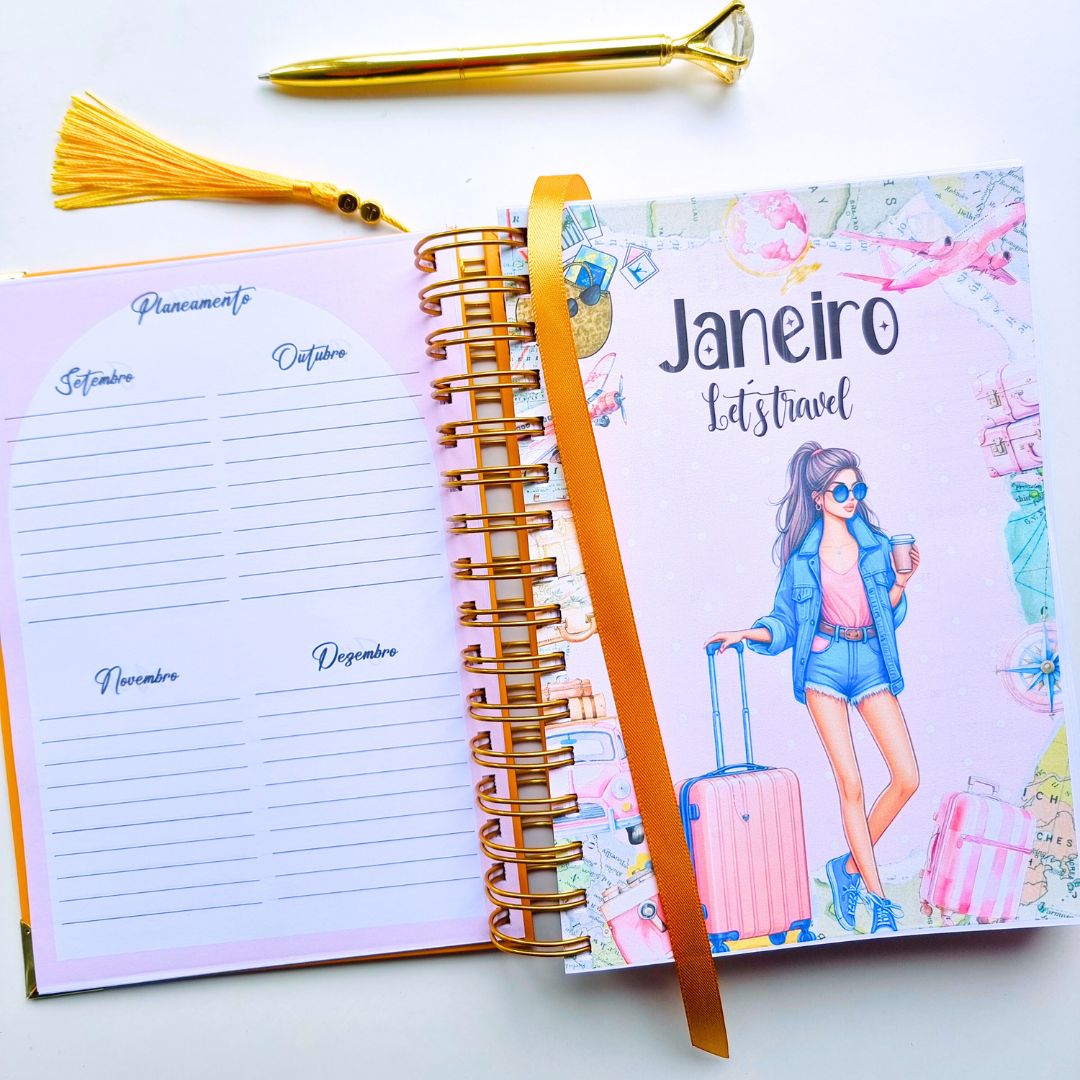 Agenda tema viagem Live, Love, Travel