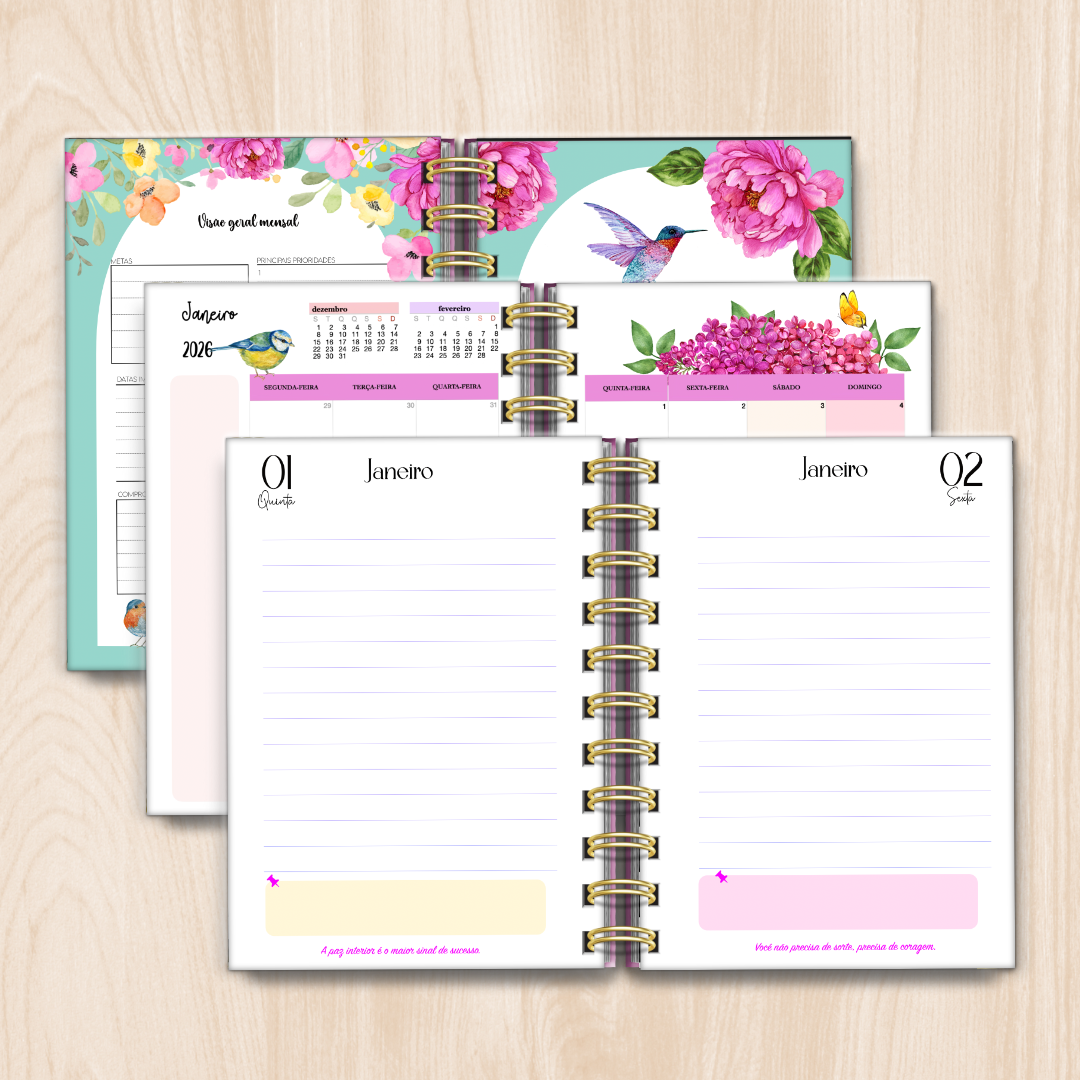 Agenda Diária Jardim Encantado (Mini A6) 2026 Sofia