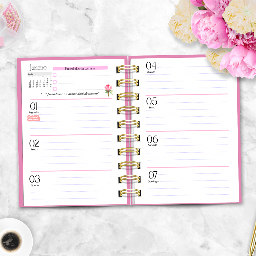 Agenda Personalizada de marcações/ ou diária com 1 dia por página