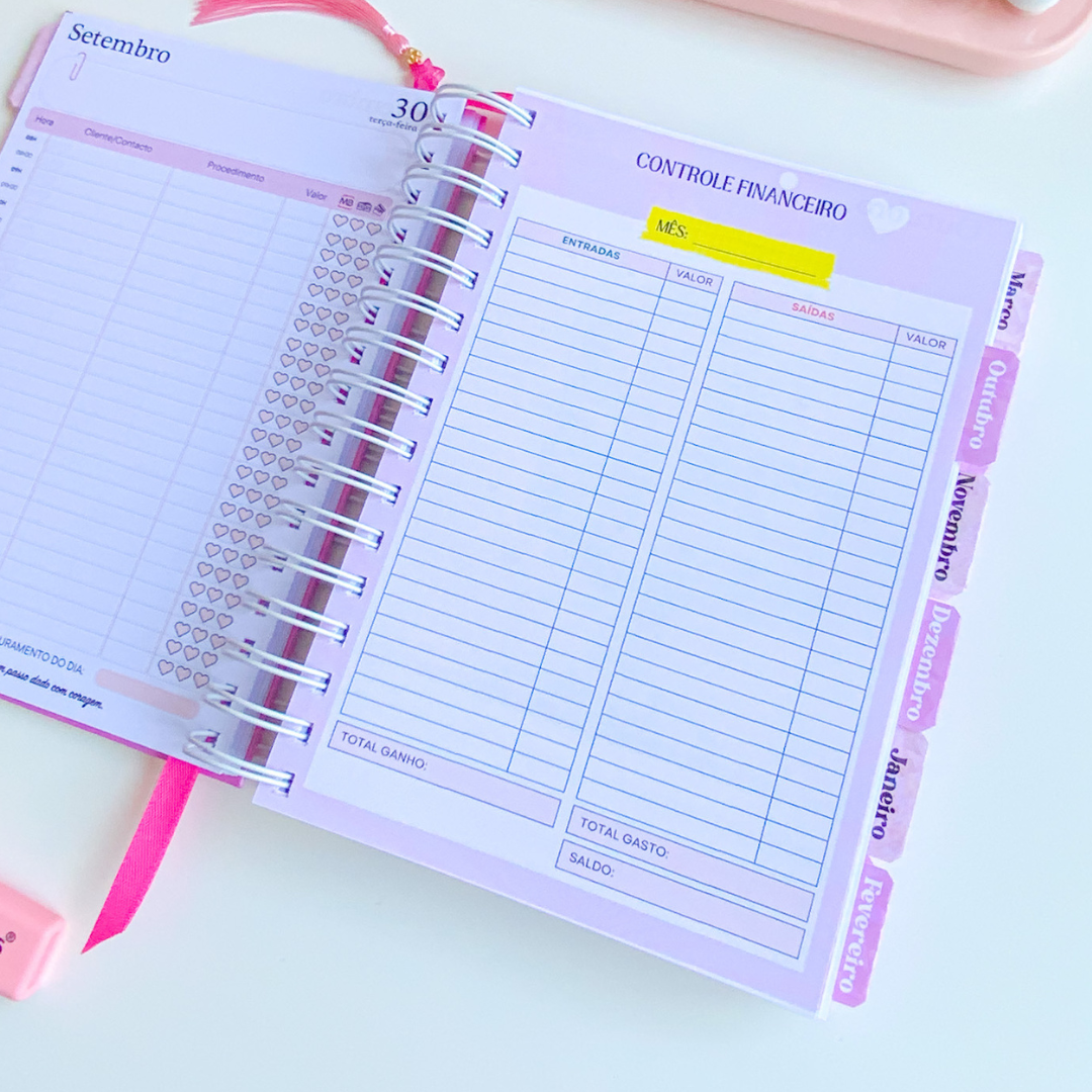 Agenda de marcações e agendamentos profissional capa Nail Designer
