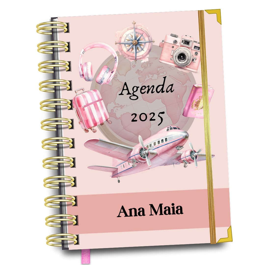 Agenda tema viagem Live, Love, Travel