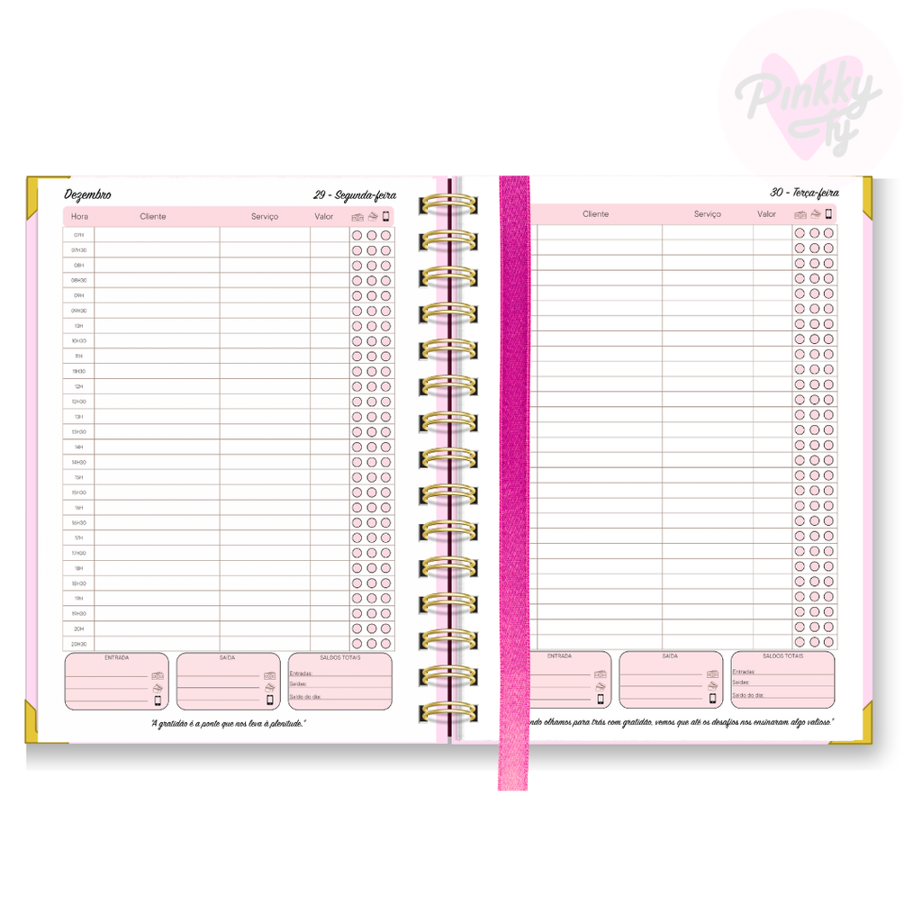 Agenda Nail Design 2025 (Marcações 1 dia p/ pág)
