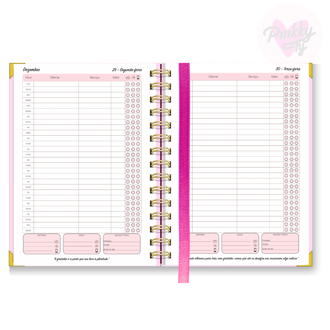 Agenda Nail Design 2025 (Marcações 1 dia p/ pág)