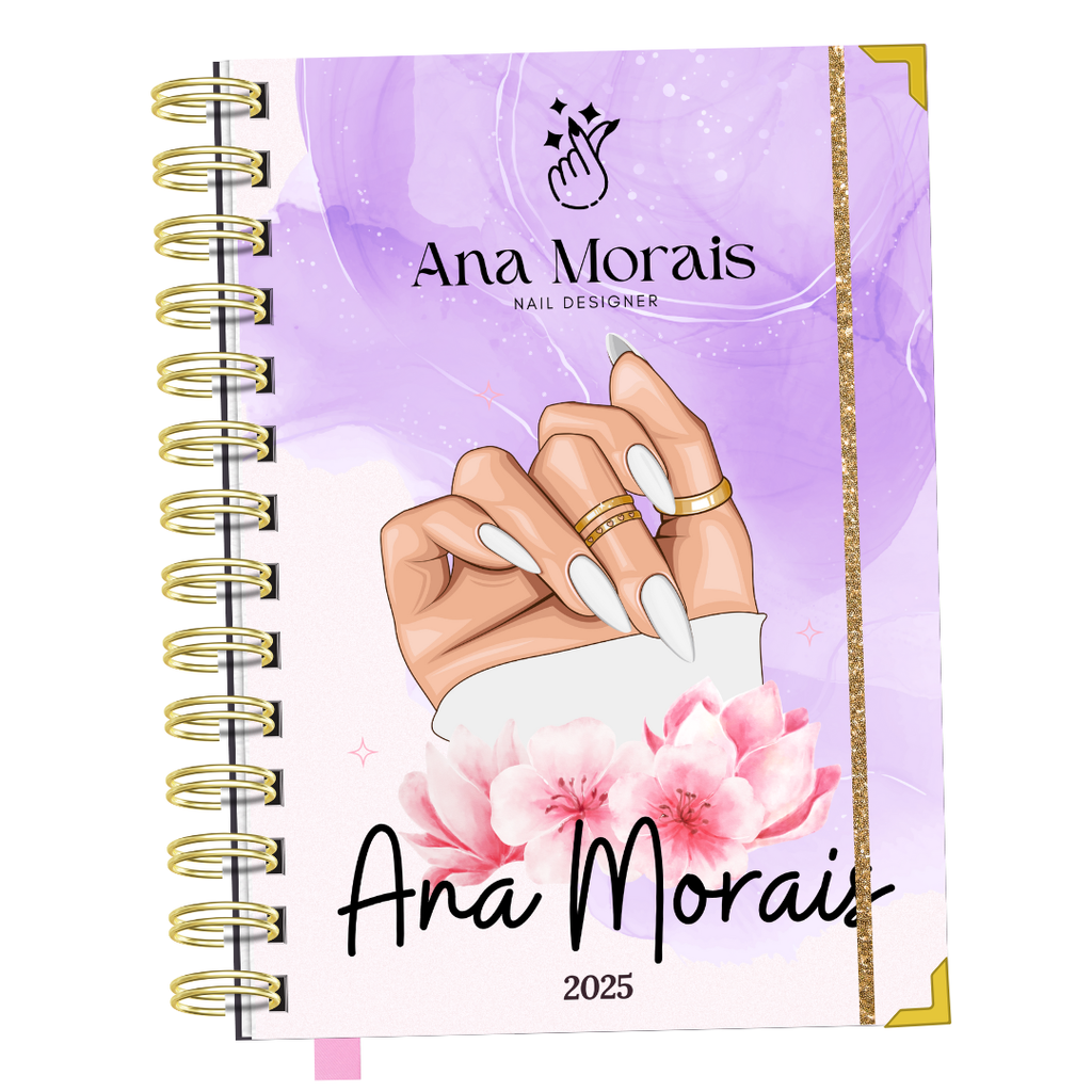 Agenda Nail Design 2025 (Marcações 1 dia p/ pág)