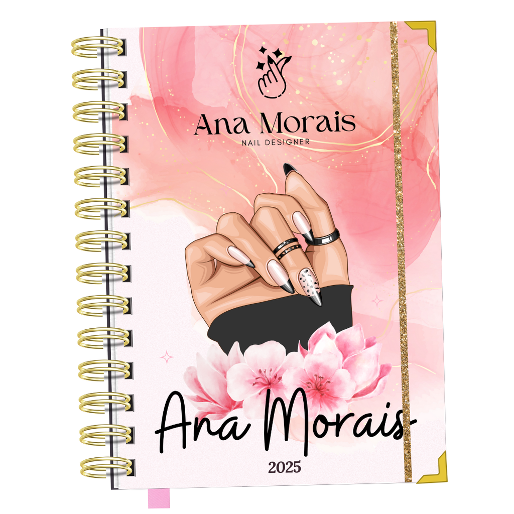 Agenda Nail Design 2025 (Marcações 1 dia p/ pág)