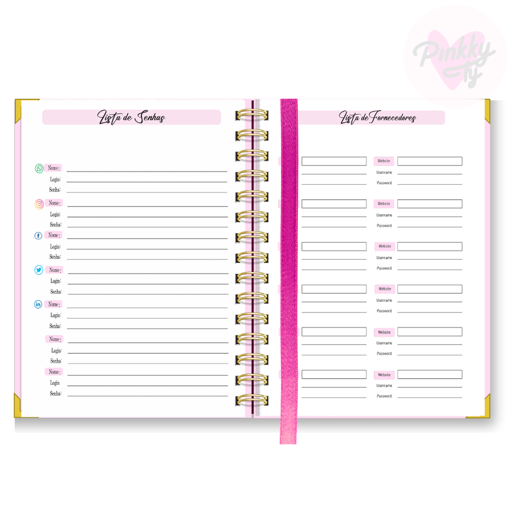 Agenda Nail Design 2025 (Marcações 1 dia p/ pág)