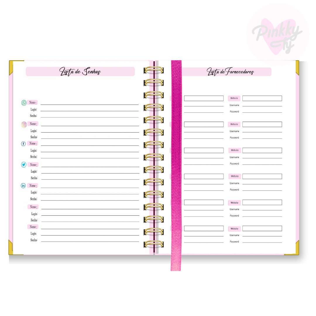 Agenda Nail Design 2025 (Marcações 1 dia p/ pág)