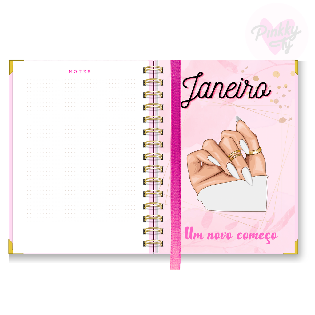 Agenda Nail Design 2025 (Marcações 1 dia p/ pág)