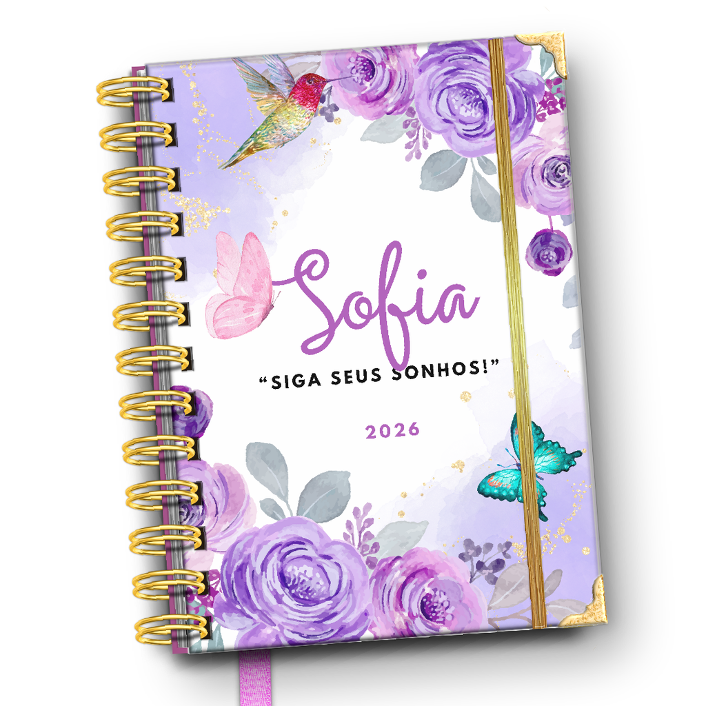 Agenda Diária 2026 Jardim Encantado Sofia