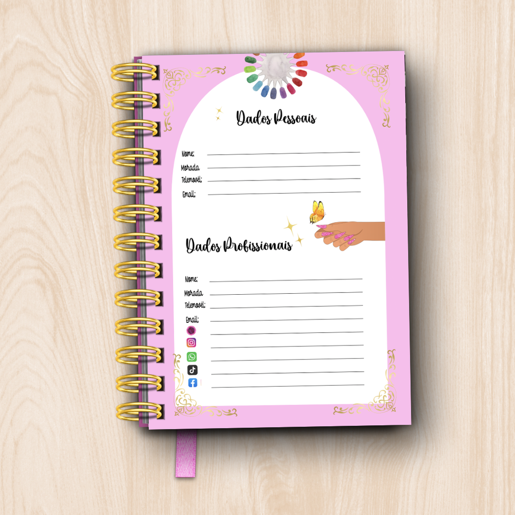 Agenda de Marcação Nail Designer Rosa 2026