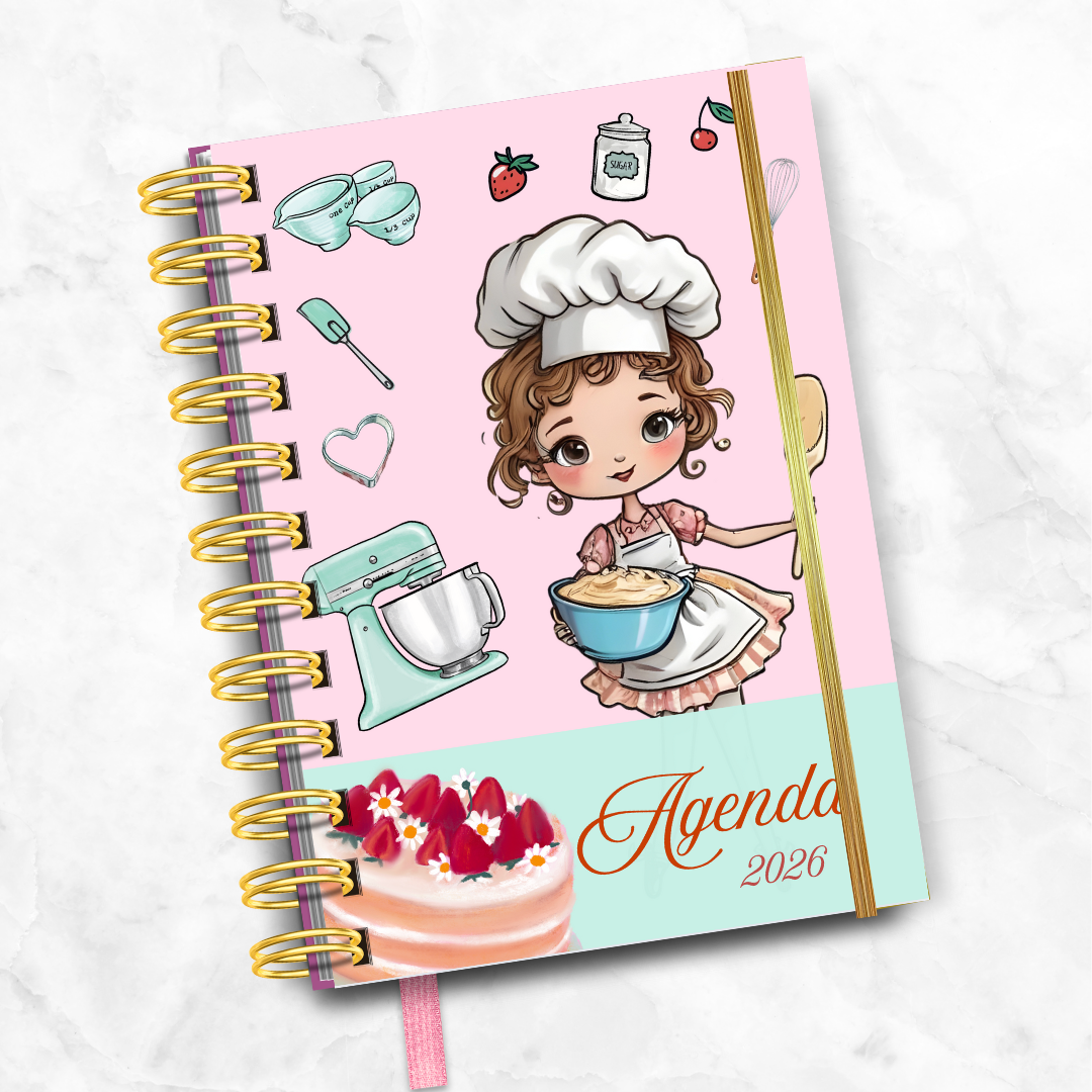 Agenda semanal Pastelaria Cake Design 2026