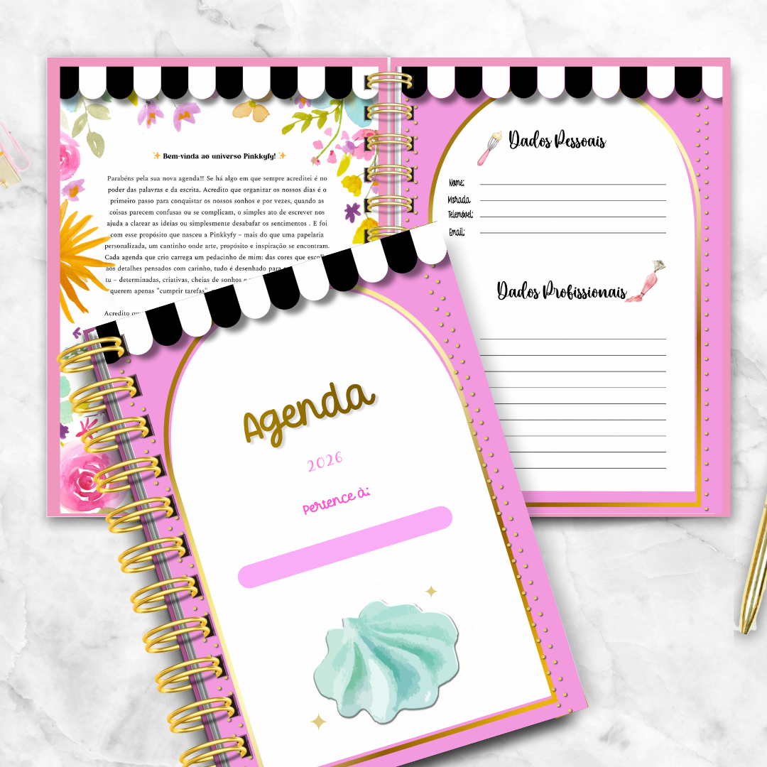 Agenda semanal Pastelaria Cake Design 2026