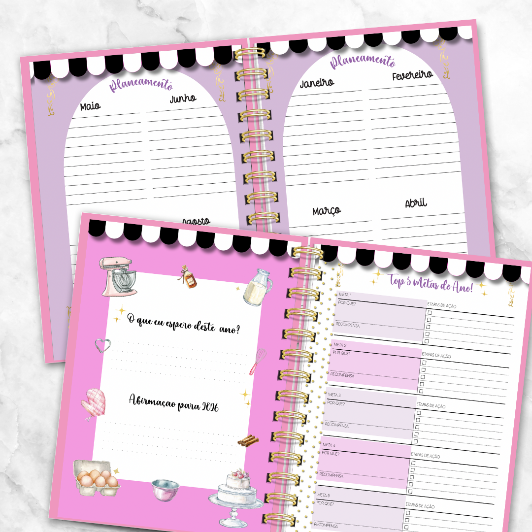 Agenda semanal Pastelaria Cake Design 2026