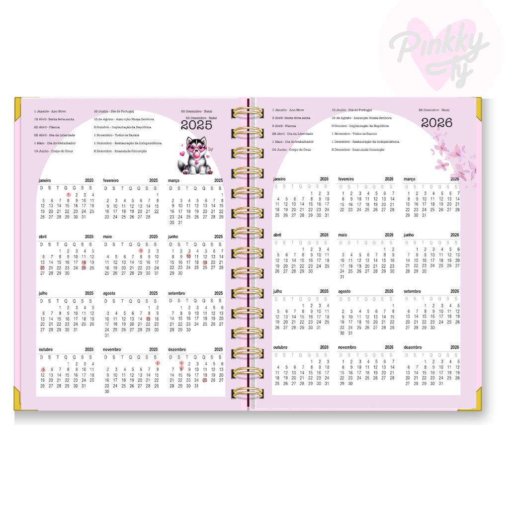 Agenda semanal vertical Love Dogs