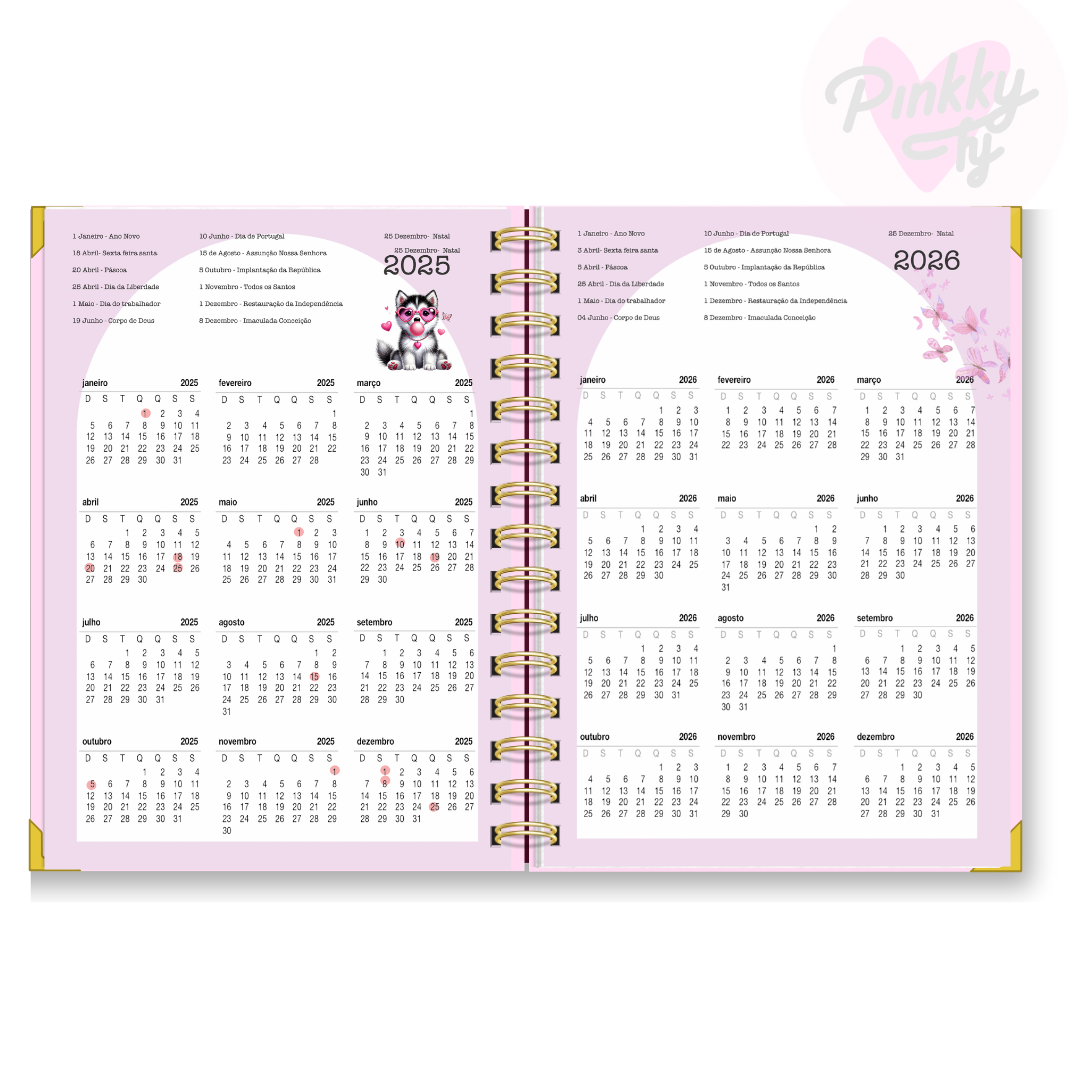 Agenda semanal vertical Love Dogs