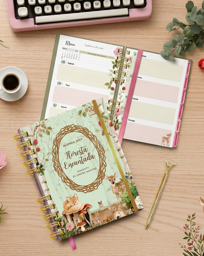 Agenda Semanal Ilustrada Floresta Encantada