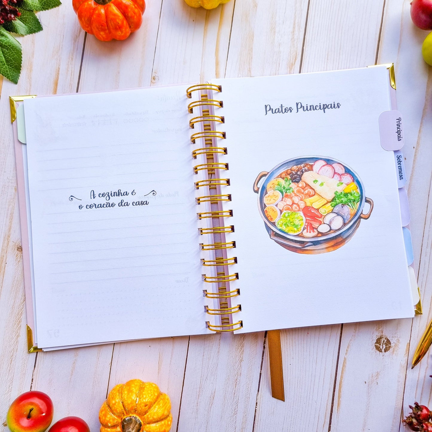 Caderno de Receitas Personalizado A Alegria de Cozinhar