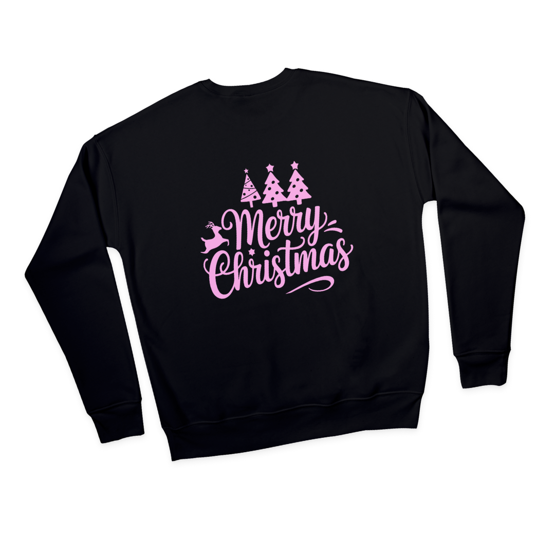 Sweatshirt de Natal Merry Black and Pink