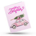 Cartão Merry Pink Car
