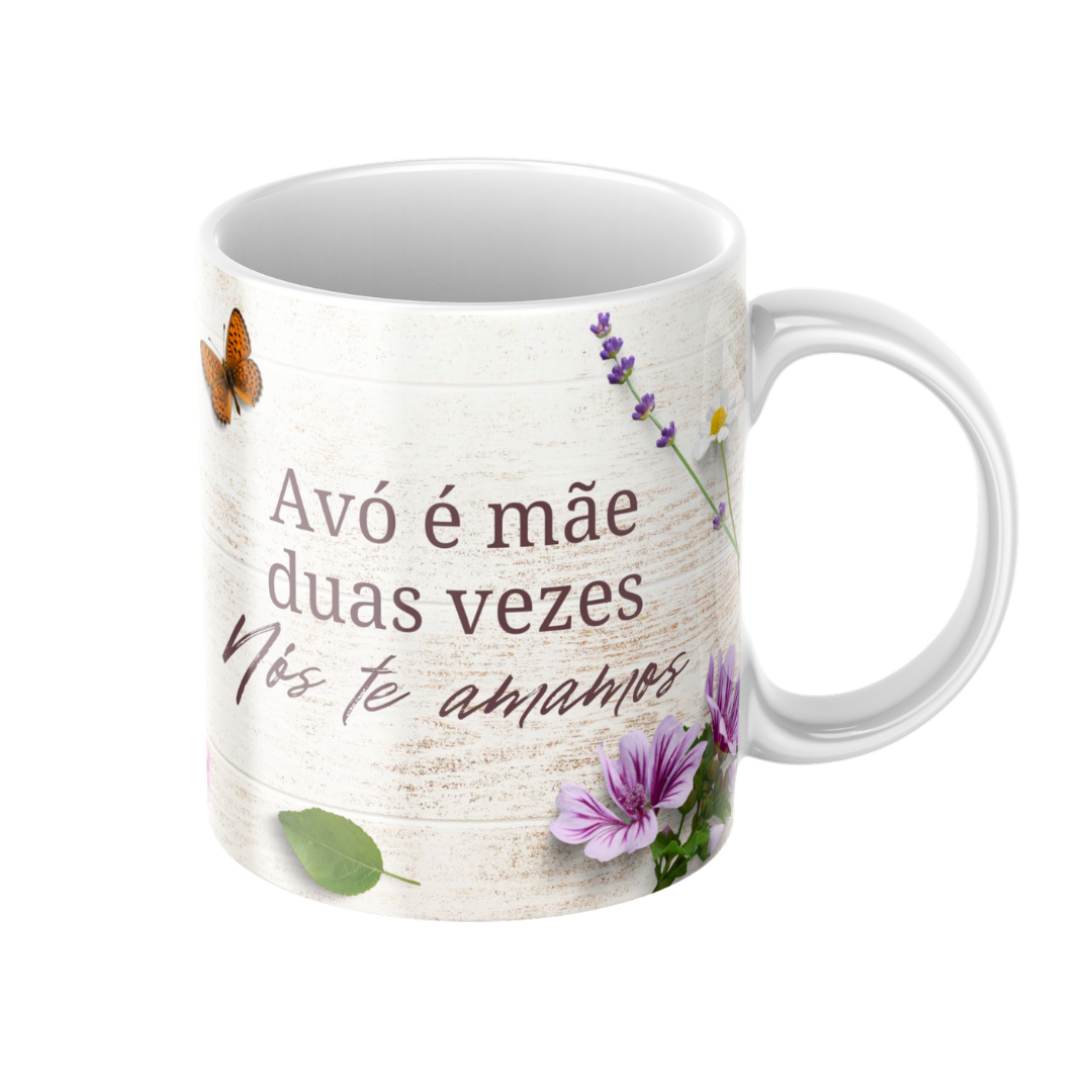 Caneca dia da mãe avó é mãe duas vezes personalizada com foto