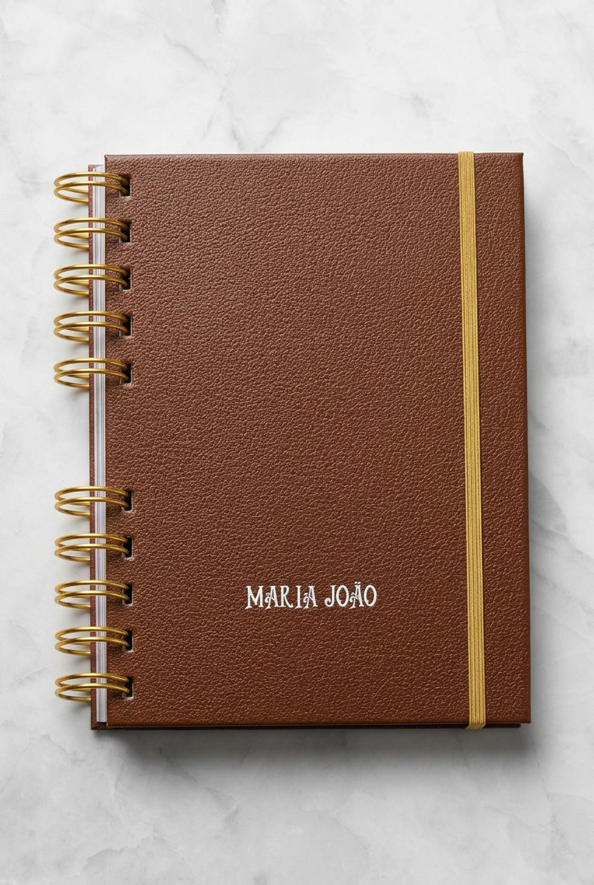 Agenda em Pele Ecológica Elegante e Minimalista